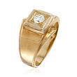 C. 1960 Vintage Men's .30 Carat Diamond Ring in 14kt Yellow Gold