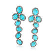 Turquoise and 2.90 ct. t.w. White Topaz Drop Earrings in 18kt Gold Over Sterling