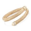 Roberto Coin &quot;Primavera&quot; .20 ct. t.w. Diamond Flex Cuff Bracelet in 18kt Yellow Gold