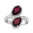 2.40 ct. t.w. Pear-Shaped Garnet Bypass Ring in Sterling Silver