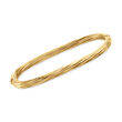 C. 1990 Vintage 18kt Yellow Gold Squared Twisted Bangle Bracelet