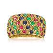 2.40 ct. t.w. Multi-Gemstone Ring in 18kt Gold Over Sterling