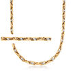 Men's 14kt Two-Tone Gold Oval-Link Chain Necklace