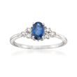 .60 Carat Sapphire and .10 ct. t.w. Diamond Ring in 14kt White Gold