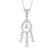 C. 1990 Vintage 2.70 ct. t.w. Diamond Drop Necklace in Platinum and 18kt White Gold