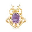 2.50 Carat Amethyst Beetle Ring in 14kt Yellow Gold
