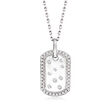 .20 ct. t.w. Scattered Diamond Dog Tag Pendant Necklace in Sterling Silver