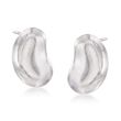 Sterling Silver Bean Stud Earrings