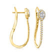 .50 ct. t.w. Diamond Cluster Elongated Hoop Earrings in 18kt Gold Over Sterling