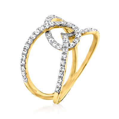 .50 ct. t.w. Diamond Loop Knot Ring in 18kt Gold Over Sterling
