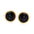 12mm Black Onyx Stud Earrings in 14kt Yellow Gold