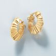 Italian 14kt Yellow Gold Puffed Hoop Earrings 