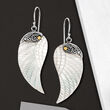 Mother-Of-Pearl Bali-Style Wing Drop Earrings in Sterling Silver with 18kt Gold