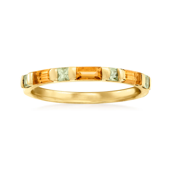 .30 ct. t.w. Citrine and .20 ct. t.w. Peridot Ring in 14kt Yellow Gold