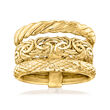 14kt Yellow Gold Jewelry Set: Three Stacked Rings