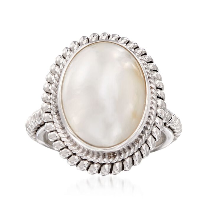 13-18mm Mabe Pearl Balinese Ring in Sterling Silver