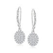.35 ct. t.w. Diamond Oval Cluster Drop Earrings in Sterling Silver