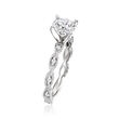 Gabriel Designs .12 ct. t.w. Diamond Engagement Ring Setting in 14kt White Gold
