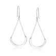 Sterling Silver Half-Circle Chain Drop Earrings