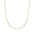 8-9mm Cultured Oval Pearl Necklace with 14kt Yellow Gold