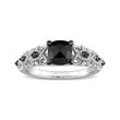 1.07 ct. t.w. Black Diamond Ring with White Diamond Accents in 14kt White Gold