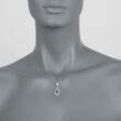 C. 2000 Vintage .75 ct. t.w. Sapphire and .25 ct. t.w. Diamond Pendant Necklace in 14kt and 18kt White Gold 16-inch