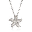 Sterling Silver Starfish Paper Clip Link Necklace