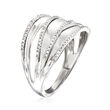 .20 ct. t.w. Pave Diamond Highway Ring in Sterling Silver
