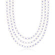 6-7mm Cultured Pearl and 60.00 ct. t.w. Tanzanite Bead Endless Necklace