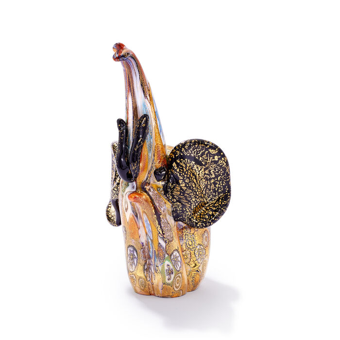 Multicolored Murano Glass Elephant Figurine from Italy