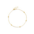 14kt Yellow Gold Diamond-Cut Bead Station Anklet