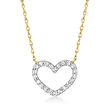 .10 ct. t.w. Diamond Heart Necklace in 14kt Yellow Gold
