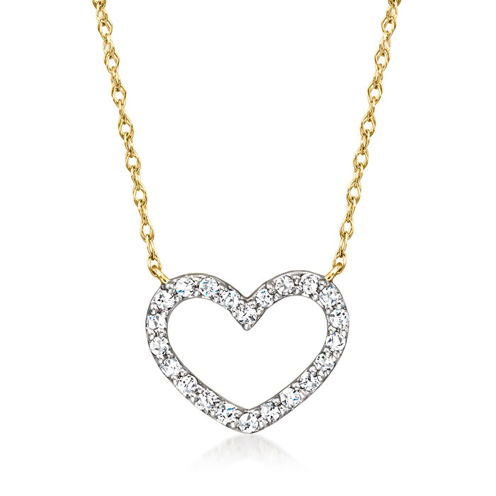 .10 ct. t.w. Diamond Heart Necklace in 14kt Yellow Gold