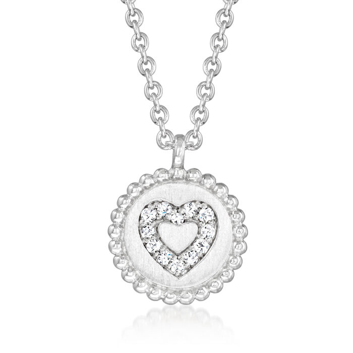 Gabriel Designs Diamond-Accented Heart Necklace in Sterling Silver