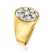 C. 1980 Vintage 1.25 ct. t.w. Diamond Cluster Ring in 14kt Yellow Gold
