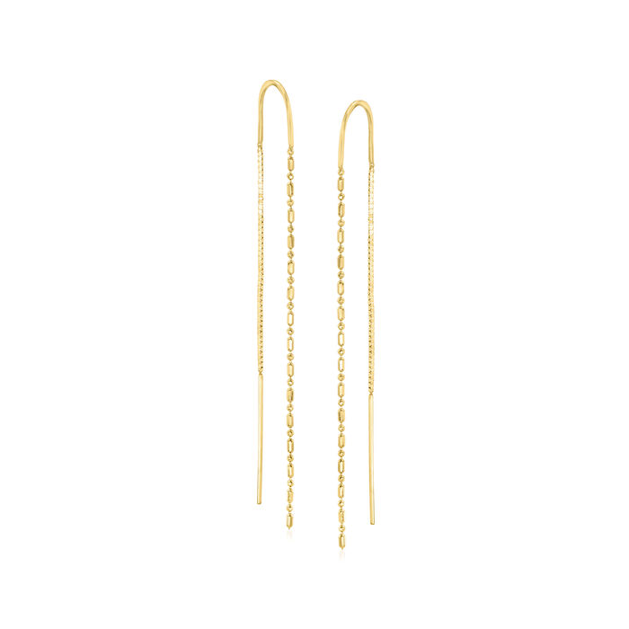 14kt Yellow Gold Bead-Chain Threader Earrings