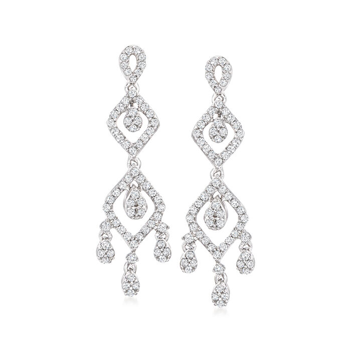 .55 ct. t.w. Diamond Geometric Double-Drop Earrings in Sterling Silver
