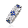 Roberto Coin .93 ct. t.w. Diamond and .57 ct. t.w. Sapphire Ring in 18kt White Gold