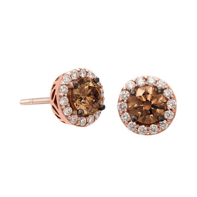 Le Vian &quot;Red Carpet&quot; 1.20 ct. t.w. Chocolate Diamond Earrings with .33 ct. t.w. Vanilla Diamonds in 14kt Strawberry Gold
