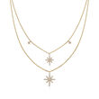 .47 ct. t.w. Diamond Star Layered Necklace in 18kt Yellow Gold