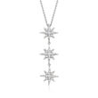 .25 ct. t.w. Diamond Three-Starburst Pendant Necklace in Sterling Silver