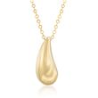 Italian 18kt Yellow Gold Curved Drop Pendant Necklace