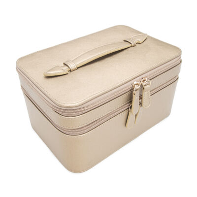 Brouk & Co. &quot;Abby&quot; Golden Faux Leather Travel Jewelry and Cosmetics Case