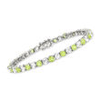 7.25 ct. t.w. White Topaz and 5.00 ct. t.w. Peridot Tennis Bracelet in Sterling Silver