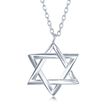 Sterling Silver Star of David Drop Necklace