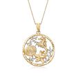 14kt Two-Tone Gold Sealife Pendant Necklace
