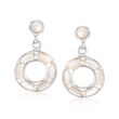 Mother-Of-Pearl Open Circle Drop Earrings in Sterling Silver