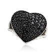 2.60 ct. t.w. Black Spinel Heart Ring in Sterling Silver