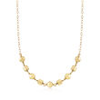 Italian 14kt Yellow Gold Cylinder and Bead Chain Necklace