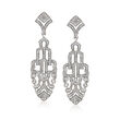 1.00 ct. t.w. Diamond Art Deco-Style Drop Earrings in Sterling Silver